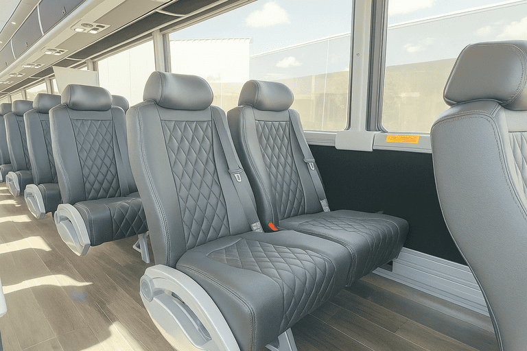 interior of Coach Bus Victorville charter bus